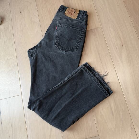 Vintage Levis 517 Jeans 30 Black Patchwork 80s Denim Made in USA Boot Cut 0260 - Picture 11 of 11